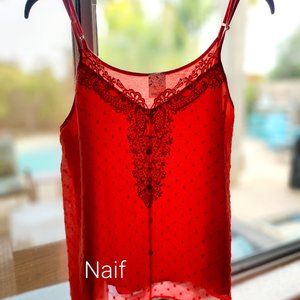 Orange Tank Top with lace front